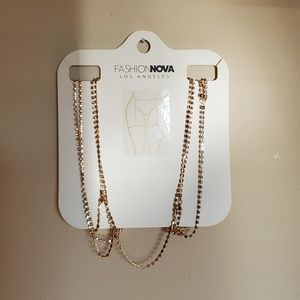 Fashion nova body jewelry gold and rhinestones